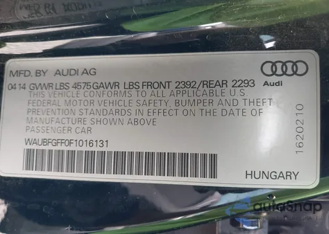 2015 Audi A3 2.0T Premium z USA, uszkodzony, nr VIN WAUBFGFF0F1016131